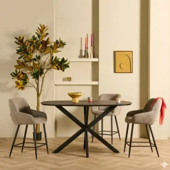 Bartafel Aarhus Grijs/Bruin - 140x90 cm