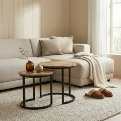 Bijzettafel Bemmel Naturel - set 2 stuks