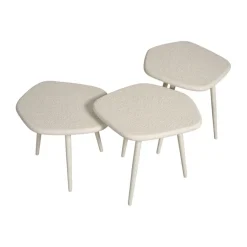 Bijzettafel Saumur Wit - set 3 stuks