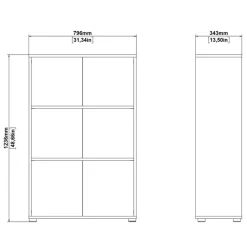 Boekenkast Bram Donkergrijs - 80x124x35 cm