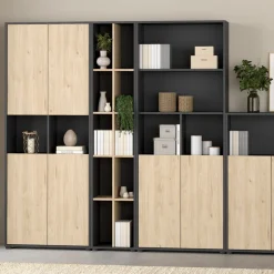 Boekenkast Bram Donkergrijs - 80x124x35 cm