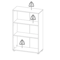 Boekenkast Bram Donkergrijs - 80x124x35 cm