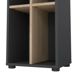 Boekenkast Bram Donkergrijs / Eiken - 41x205x35 cm