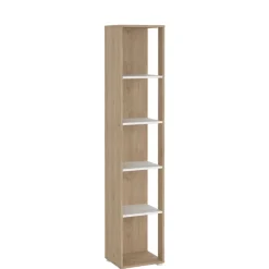 Boekenkast Bram Eiken / Wit - 41x205x35 cm