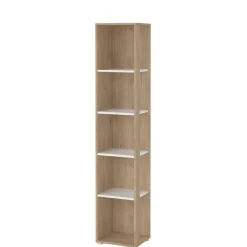 Boekenkast Bram Eiken / Wit - 41x205x35 cm