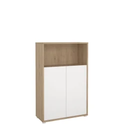Boekenkast Bram Eiken / Wit - 80x124x35 cm