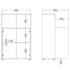 Boekenkast Bram Eiken / Wit - 80x124x35 cm