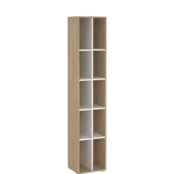 Boekenkast Bram Eiken / Wit - 41x205x35 cm