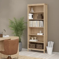 Boekenkast Dallas Eiken - 78x199x33 cm