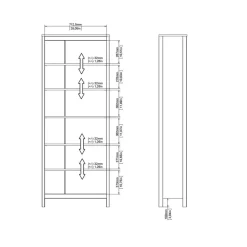 Boekenkast Dallas Wit - 78x199x33 cm