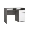 Bureau Boston Beton / Hoogglans Wit - 111x78x49 cm