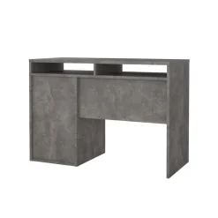 Bureau Boston Beton / Hoogglans Wit - 111x78x49 cm