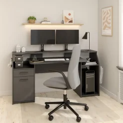 Bureau Boston Donkergrijs - 171x90x63 cm