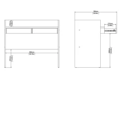 Bureau Boston Eiken / Wit - 103x89x56 cm