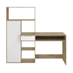 Bureau Boston Eiken / Wit - 163x156x61 cm