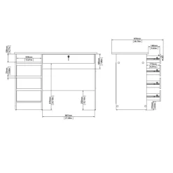 Bureau Boston Eiken - 110x76x49 cm