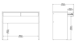 Bureau Boston Eiken - 101x77x40 cm