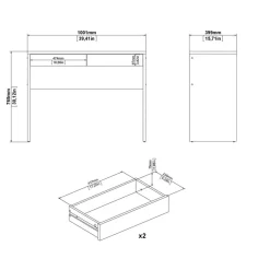 Bureau Boston Eiken - 101x77x40 cm