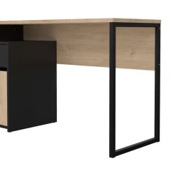 Bureau Boston Eiken / Zwart - 131x77x49 cm