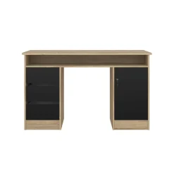 Bureau Boston Eiken / Zwart - 126x76x55 cm