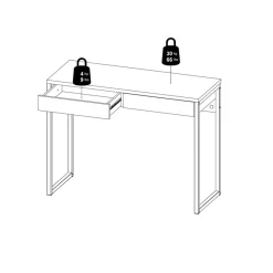 Bureau Boston Hoogglans Wit - 102x77x40 cm