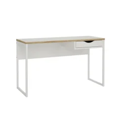 Bureau Boston Wit / Eiken - 130x77x49 cm
