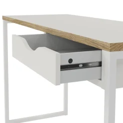 Bureau Boston Wit / Eiken - 130x77x49 cm