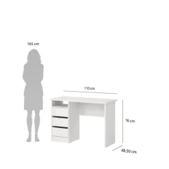 Bureau Boston Wit - 110x76x49 cm