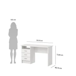 Bureau Boston Wit - 121x73x49 cm