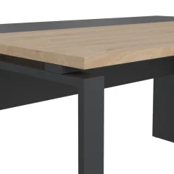 Bureau Bram Donkergrijs / Eiken - 150x76x60 / 150x76x40 cm