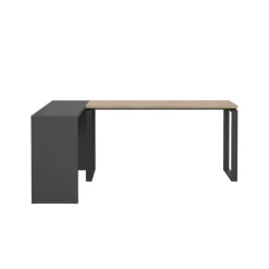 Bureau Bram Donkergrijs / Eiken - 150x76x60 / 150x76x40 cm