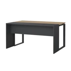 Bureau Bram Donkergrijs / Eiken - 150x76x60 / 150x76x40 cm