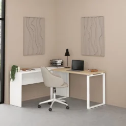 Bureau Bram Eiken / Wit - 120x76x60 cm