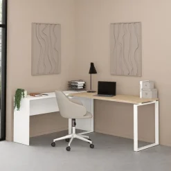 Bureau Bram Wit / Eiken - 150x76x60 / 150x76x40 cm