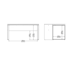 Bureau Bram Wit / Eiken - 150x76x60 / 150x76x40 cm