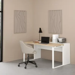 Bureau Bram Wit / Eiken - 150x76x60 / 150x76x40 cm