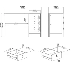 Bureau Dallas Wit - 121x77x48 cm