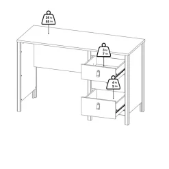 Bureau Dallas Zwart - 121x77x48 cm