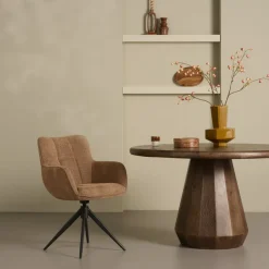 Draaibare Eetkamerstoel Bente Hazelnootbruin