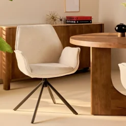 Draaibare Eetkamerstoel Ellsa Crème