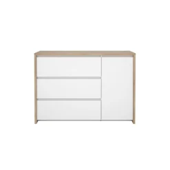 Dressoir Atlanta Eiken / Hoogglans Wit - 119x84x48 cm