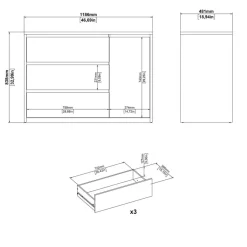 Dressoir Atlanta Wit - 119x84x48 cm
