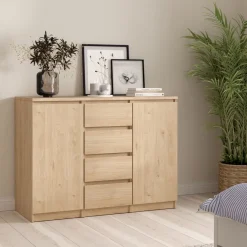 Dressoir Luna Eiken - 121x91x50 cm