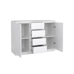 Dressoir Luna Hoogglans Wit - 121x91x50 cm