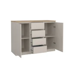 Dressoir Luna Taupe / Eiken - 121x91x50 cm