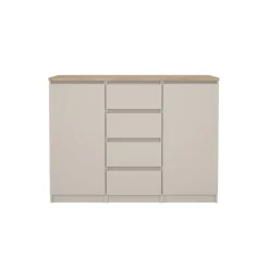 Dressoir Luna Taupe / Eiken - 121x91x50 cm