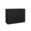 Dressoir Luna Zwart - 121x91x50 cm