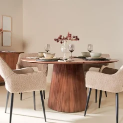 Eettafel Viktor Lichtbruin - Ø 120 cm