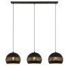 Hanglamp Cabot Zwart - 3 x E27 -  140 cm breed