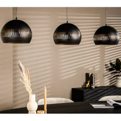 Hanglamp Cabot Zwart - 3 x E27 -  140 cm breed